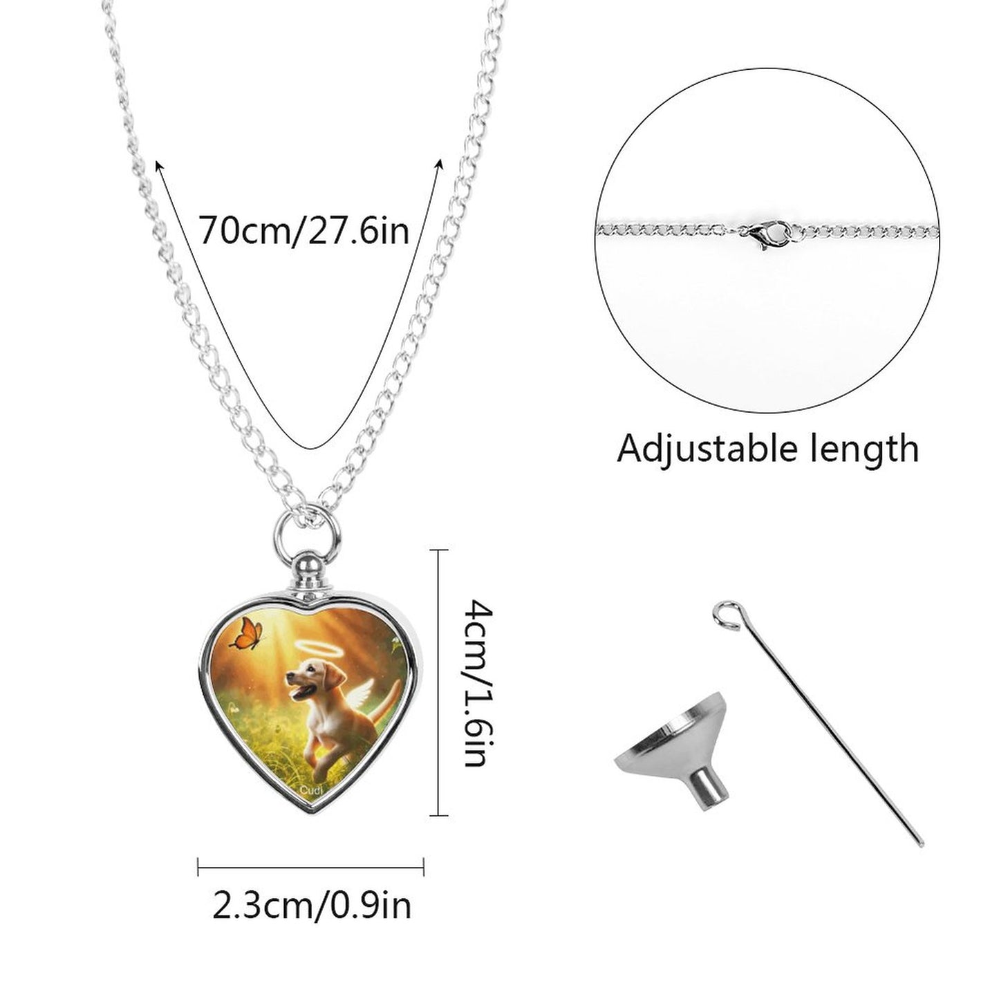 Custom Memorial Ashes Necklace Pet Memorial Gift