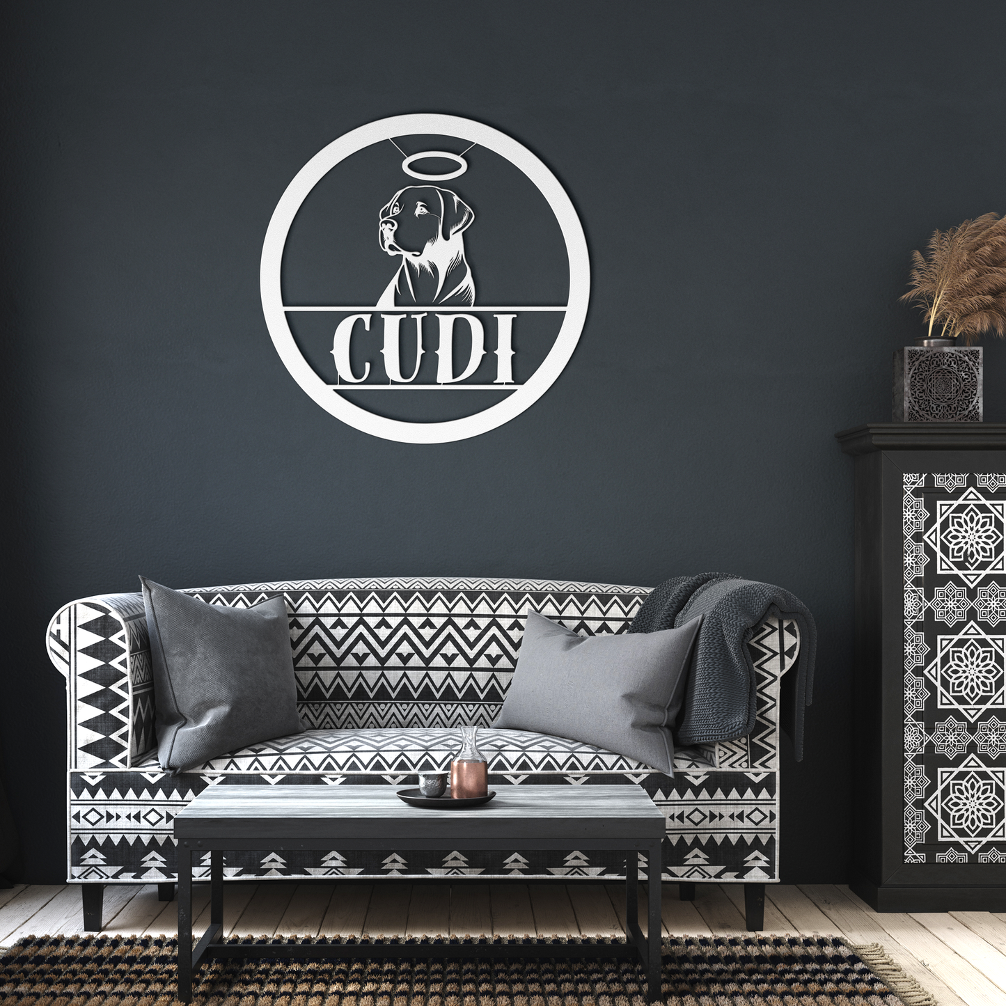 Custom_Memorial_Pet_Metal_Art_White_Dark_Living_Room_Mockup.png