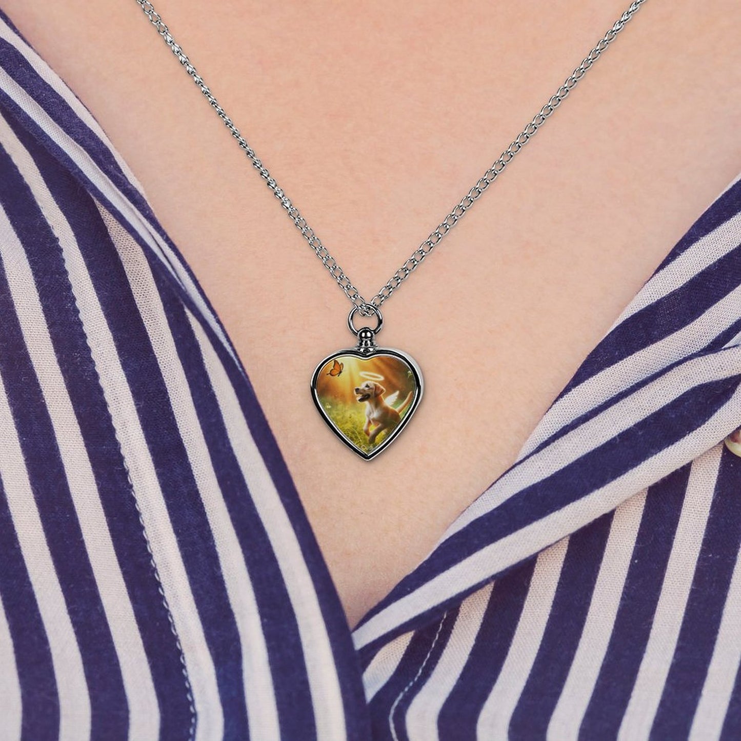 Custom Memorial Ashes Necklace Pet Memorial Gift